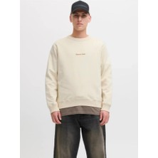 Jack&jones 12282893 Jornorrebro Emb Sweat Antıque Whıte Erkek Sweatshirt