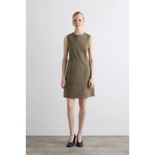 Gusto Yünlü Jile Elbise - Kahverengi