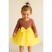 Kız Bebek Astarlı Önü Tokalı Beli Lastikli Kabarık Tütü Etek