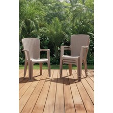 Side 4'lü Rattan Sandalye Cappuccino