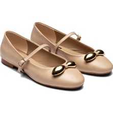 Kadın Fiyonk Tokalı Bantlı Parlak Cilt Deri Babet 2030