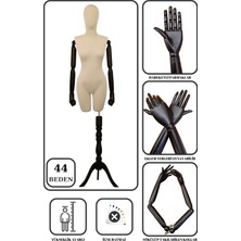 44 Beden Ahşap Kollu Iğne Batmaz Vitrin Amaçlı Terzi Mankeni Vitrin Mankeni