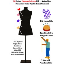 Ekonomik 36 Beden Dik ve Yatay Iğne Batabilen Sünger Metal Ayaklı Terzi Mankeni Po-01