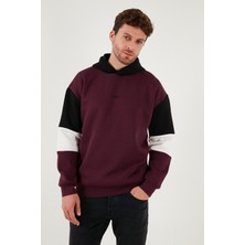 Buratti Pamuklu Relaxed Fit Kapüşonlu İçi Tüylü Yumuşak Şardonlu Sweat Erkek SWEAT 5905299