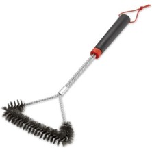 Weber 6278 18″ Three‑Sided Bamboo Grill Brush – 18 inç (≈45 cm) Bambu Saplı Üç Yüzlü Izgara Fırçası (Paslanmaz Çelik Kıllar; Sıcak Temizlik)