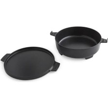 Weber Dutch Oven Duo GBS – Döküm Tencere Seti Çift Fonksiyonlu Kapak / Tava | 6,8 L Kapasite | Emaye Kaplı