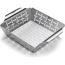 Weber 6481 Deluxe Grilling Basket Small – Küçük Izgara Sepeti 19x24 cm (Sebze & Et İçin; Tüm Weber Izgaralar Uyumlu)