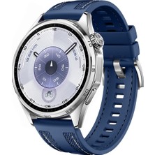 Sneezy Huawei Watch Gt6 46MM ile Uyumlu Metal Tokalı Dikiş Detaylı Şık Dokuma Silikon Kordon