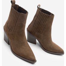 Marjin Kadın Western Bot Erbe Kahve Süet