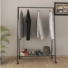 Tekerlekli Oval Askılık Ayaklı Askılık Konfeksiyon Butik Askılık