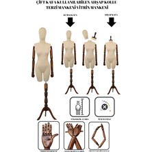 De Lüks Çift Kafalı Pantolon Giyebilen Terzi Mankeni Vitrin Mankeni (36-46 Beden Arası)