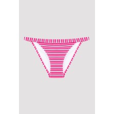 Pembe Bloom Çizgili Bikini Altı