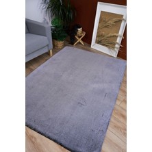 Solo 1614 Gri - Tüy Dökmez Kaydırmaz Tabanlı Modern Peluş Halı