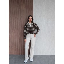 Esra Helvacı Ekru Straight Orj Jean