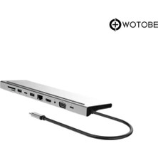 Macbook USB Type-C Girişli 11 Portlu Hdmı USB VGA Pd Sd Dönüştürücü