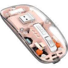 M133 Şeffaf Kablosuz Bluetooth Mouse Üç Modlu Sessiz Şarj Edilebilir