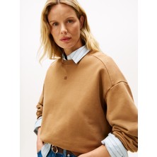 Tommy Hilfiger Tonal Flag Mdrn Terry Swtshrt Kadın Kahverengi Sweatshirt - WW0WW45754