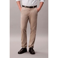 Erkek Slim Fit Pamuklu Chino Pantolon - Bej
