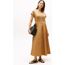 Tommy Hilfiger Modern Cody Mıdı Mıx F&f Drs Kadın Kahverengi Elbise - WW0WW46711