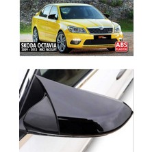 Skoda Octavia 2009-2013 Batman Yarasa Ayna Kapağı Takım Piano Black