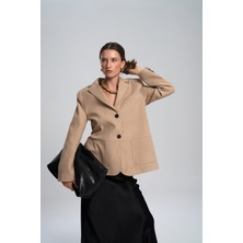 Mai Orsina Yırtmaç Detaylı Bej Blazer