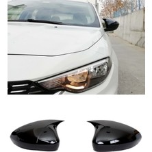 Fiat Egea Hatchback-Sedan Batman Yarasa Ayna Kapağı Piano Black