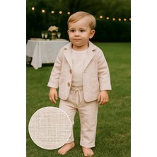 Keten Görünümlü 3'lü Erkek Takım