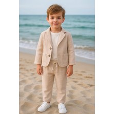 Keten Görünümlü 3'lü Erkek Takım