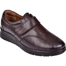 Forelli Hakiki Deri Comfort Cırtlı Kadın Ayakkabı For-Larisa   Kahve