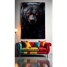 Özkacar Group Siyah Boz Ayı V1 Ev Duvar Salon Güzellik Salonu Ofis Dükkan Dekarasyon Kanvas Tablo