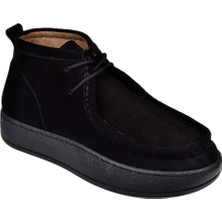 Castle Black Hakiki Deri Bilekte Kadın Bot CB-24620   Siyah Süet