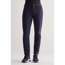 Koyu Lacivert Casual Slim Fit 5 Cep Düz Paça Pantolon 1003255320