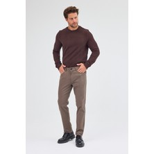Haki 5 Cep  Düz Paça Pamuklu Slim Fit 5 Cep Casual Pantolon 1003255154