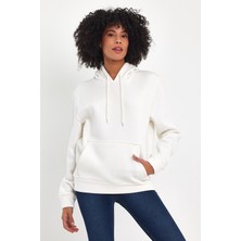 Kadın Kapşonlu Rahat Kalıp Içi Polarlı 3 Iplik Sweatshırt SPR24SWK55