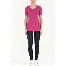 Fuşya Kristal Taşlı Pamuk Tshirt 18447
