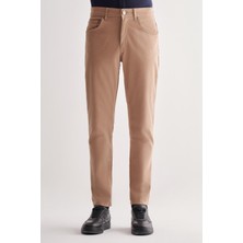 Bej Casual Slim Fit 5 Cep Düz Paça Pantolon 1003255321