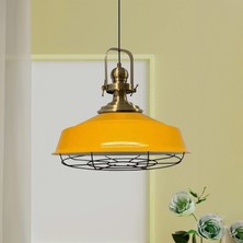 Sarı Asaletli Telli Eskitme Başlık Avize Sarkıt Lamba Salon Mutfak Pastane Cafe