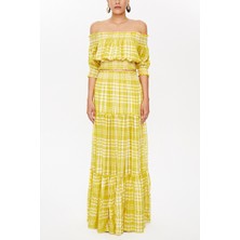 Asit Sarı Gipeli Kısa Kollu Bluz 19803