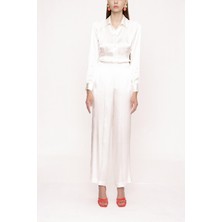 Ekru Beli Lastikli Bol Kesim Pantolon 41621