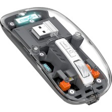 M133 Şeffaf Kablosuz Bluetooth Mouse Üç Modlu Sessiz Şarj Edilebilir