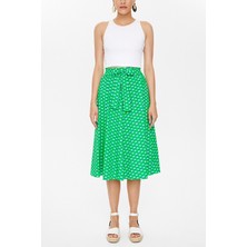 Yeşil Lastikli Desenli Etek 81064