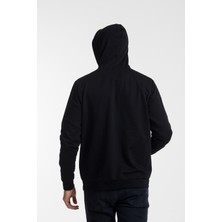 Erkek Kapşonlu Rahat Kalıp Ince Ar Baskılı Swetashırt SPR24SW122