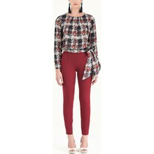 Bordo Yandan Cepli Boru Paça Pantolon 41265