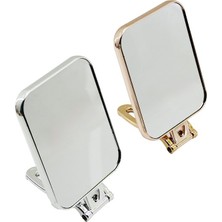 Dikdörtgen   15X11.5CM  Makyaj Aynası  Çift Taraflı   Bronz - Gümüş Pls.çerçeve   Katlanır Ayaklı (5263)