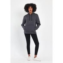 Kadın Kapşonlu Rahat Kalıp Içi Polarlı 3 Iplik Sweatshırt SPR24SWK55