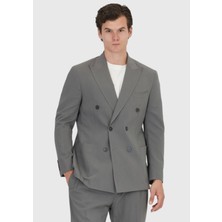 Gri Düz Zeroweight Slim Fit Takım Elbise