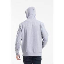 Erkek Kapşonlu Rahat Kalıp Ince Ar Baskılı Swetashırt SPR24SW122