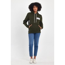 Kadın Kapşonlu Rahat Kalıp Içi Polarlı 3 Iplik Tokyo Baskılı Sweatshırt SPR24SWK05