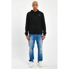 Süperlife Kapşonlu Uzun Kollu Baskılı Dar Kalıp Ince Erkek Sweatshirt Spr 2019K61