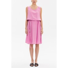 Lila Kolsuz Bol Kesim Midi Elbise 92814